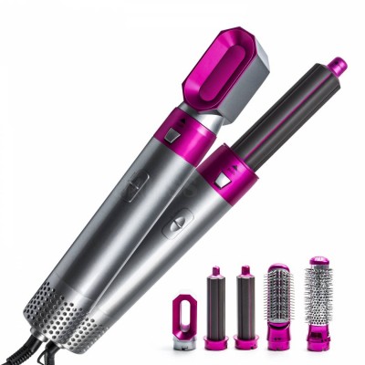 5 In 1 Hair Dryer Styler And Volumizer Hot Air Spin Brush With Curling Wand Hair Curler